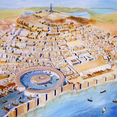 A representation of the Carthaginian Punic city