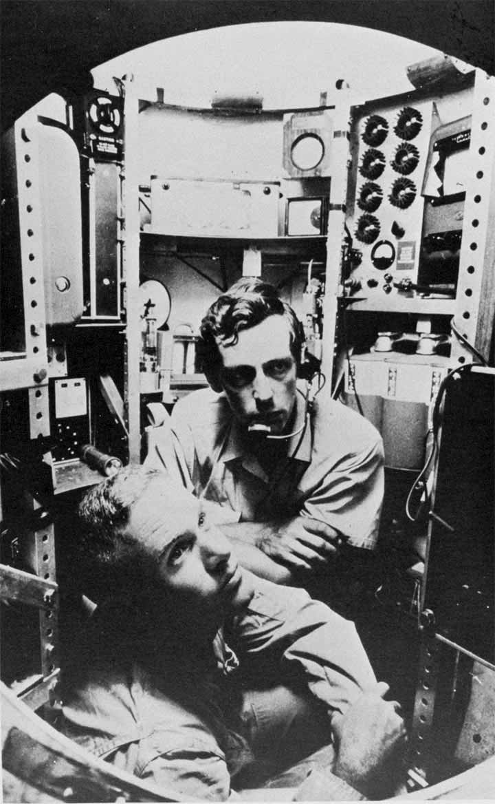 Jacques Piccard and Don Walsh in their submersible vessel, the Trieste