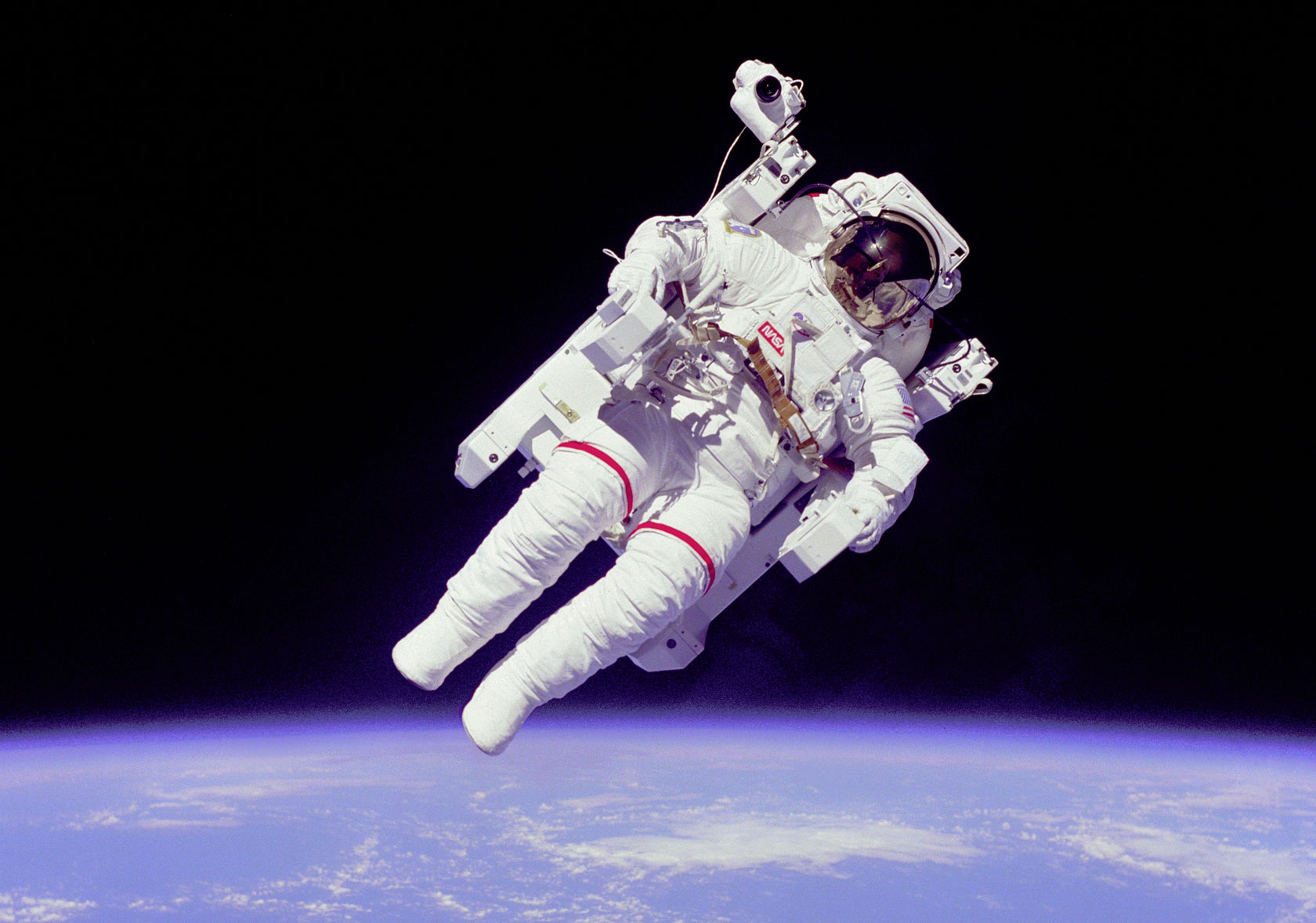 US astronaut Bruce McCandless on a spacewalk